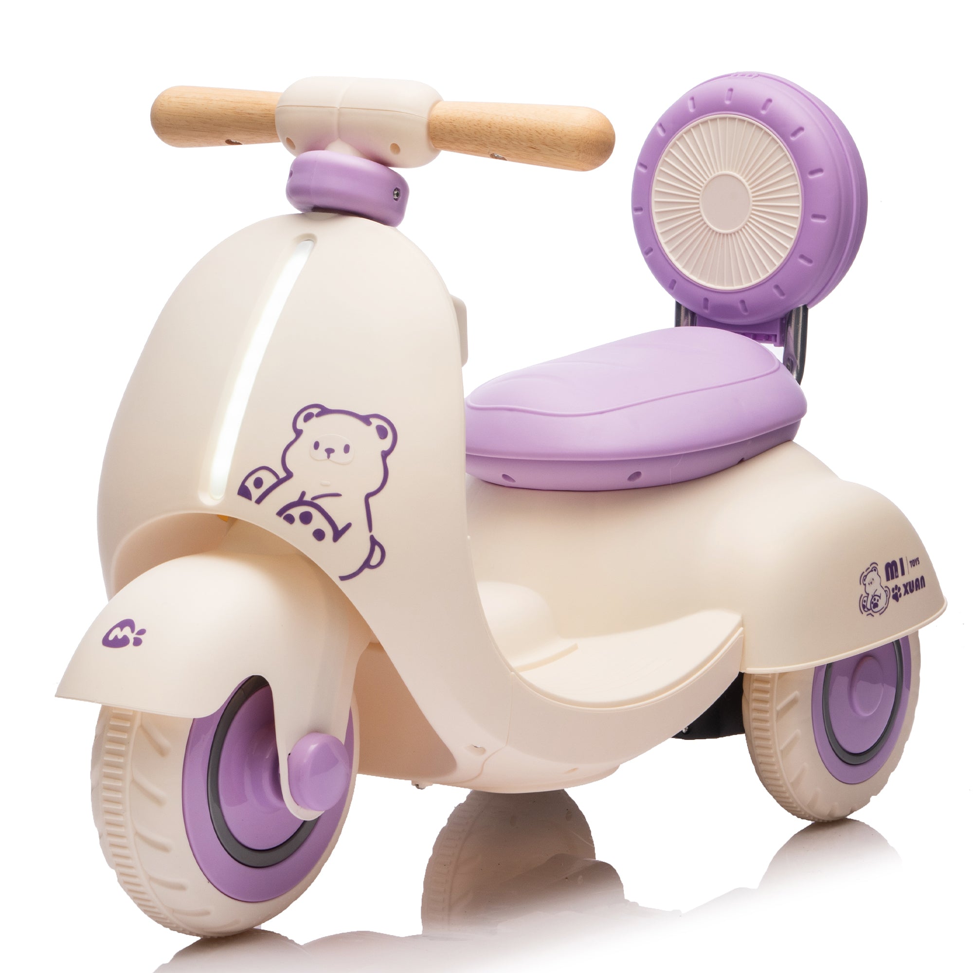 12V Kids Electric 3-Wheel Scooter – Purple w/ Remote