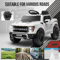 Exciting 12V Ford F 150 Raptor Ride-On Car with Remote Control - Bluetooth, LED Lights & Music for Kids Aged 3-6 - Perfect Adventure Vehicle in White