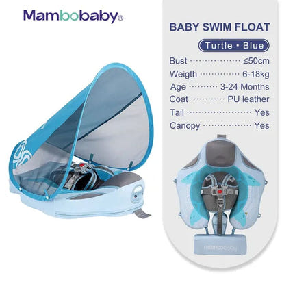 SplashVIP Baby Float: Ultimate Non-Inflatable Swim Trainer with Canopy - The Little Big Store