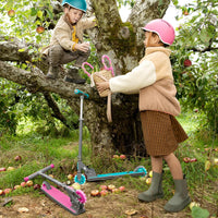 Leo Folding Kick Scooter - Vibrant Pink with Light-Up Wheels, Adjustable Handlebar & Easy Folding Design for Kids 5+