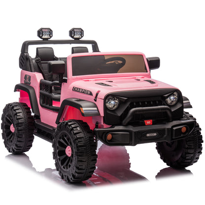 24V Two-seater Kids Ride On Electric Car W/parents control,Seat width 19.69in,400W motor,Four-wheel suspension,light&searchlight,USB,MP3,Bluetooth,Provide a speed of 1.86-4.35MPH for kids of 3+. - The Little Big Store