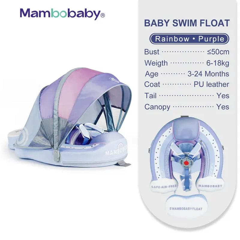 SplashVIP Baby Float: Ultimate Non-Inflatable Swim Trainer with Canopy