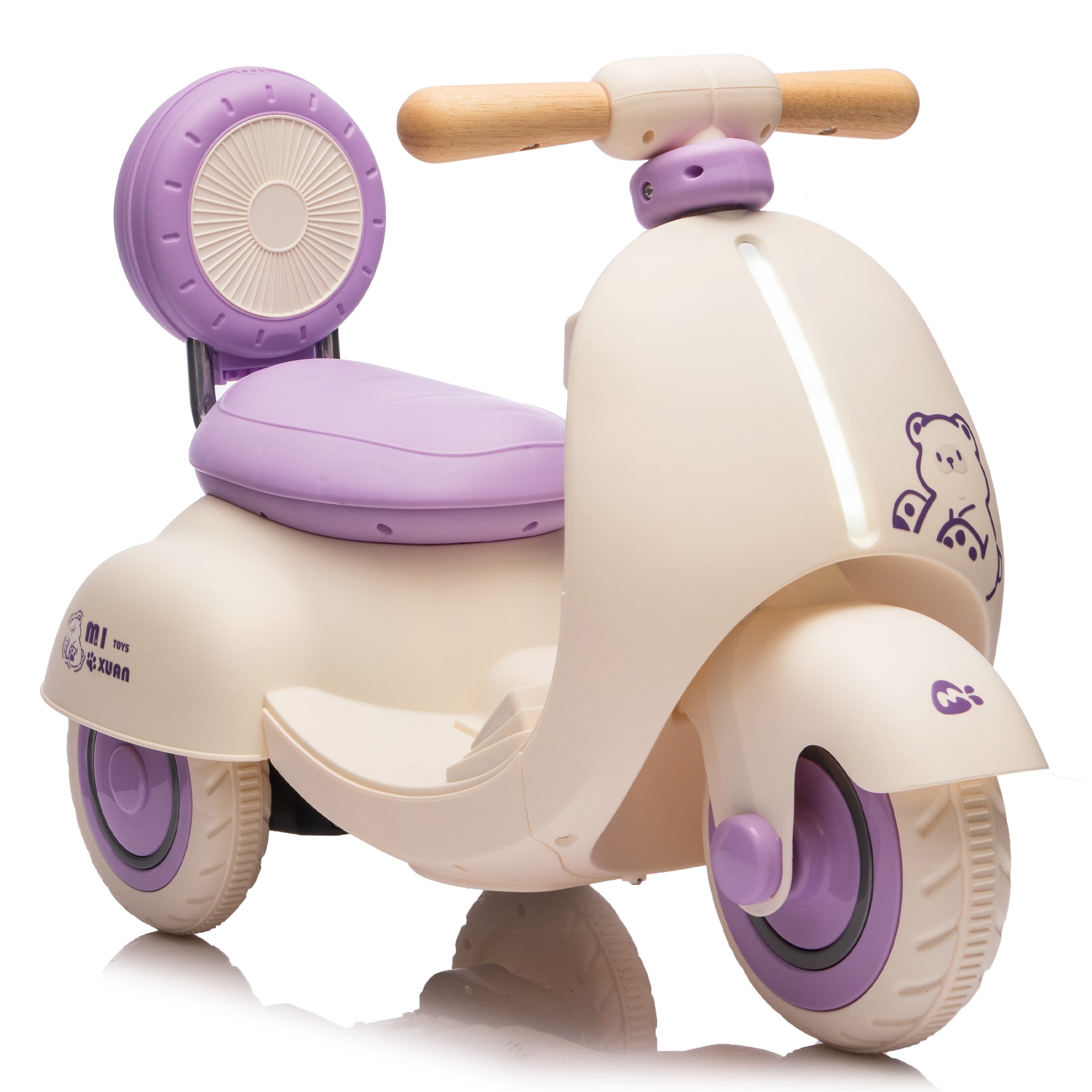 12V Kids Electric 3-Wheel Scooter – Purple w/ Remote