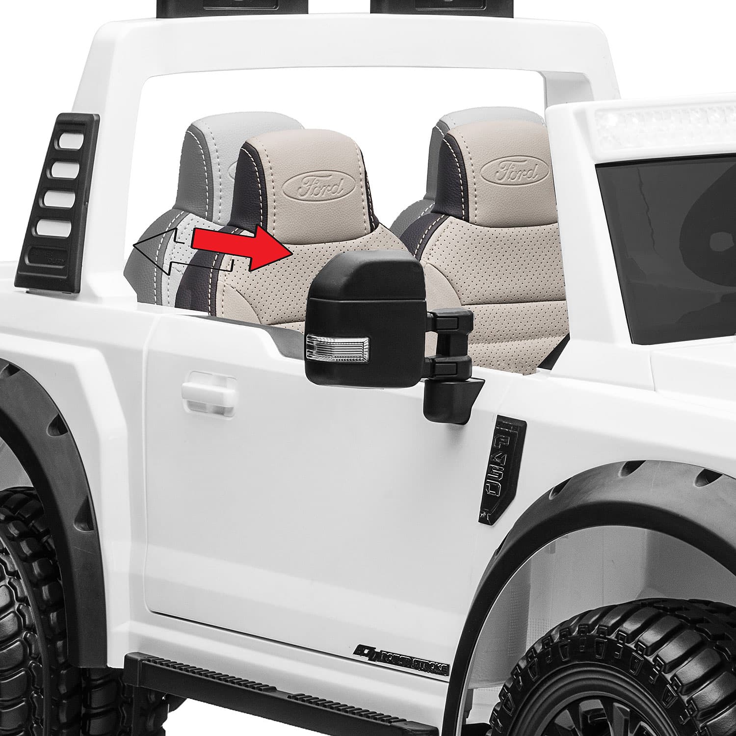 Ford F450 Custom Edition 24V Kids Ride-On Car Truck with R/C Parental Remote | White - The Little Big Store
