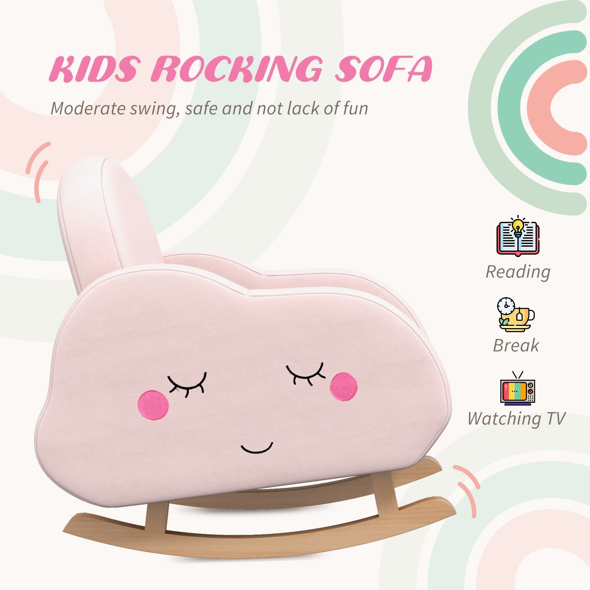 ☁️💖 CloudCuddle™ Rocking Chair – Adorable Pink Rocker for Toddlers (Ages 1.5–5) 🪑✨