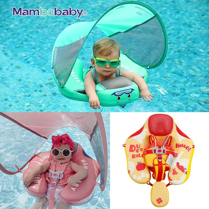 SplashVIP Baby Float: Ultimate Non-Inflatable Swim Trainer with Canopy