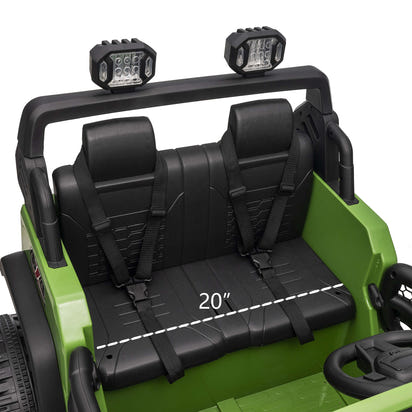 12V Ride on Toy, 2-Seater Kids Ride-On Truck Electric Car with Remote, Bluetooth - Green