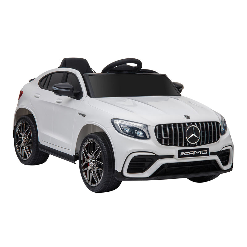 TheLittleBigStore 12V Mercedes-Benz AMG GLC63S Kids Electric Ride-On Car with Remote Control, MP3 Music, LED Lights & Suspension (White)