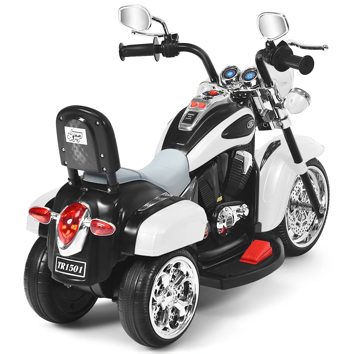 3 Wheel Kids Ride on Motorcycle 6V Battery Powered Electric Toy White