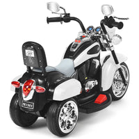 3 Wheel Kids Ride on Motorcycle 6V Battery Powered Electric Toy White