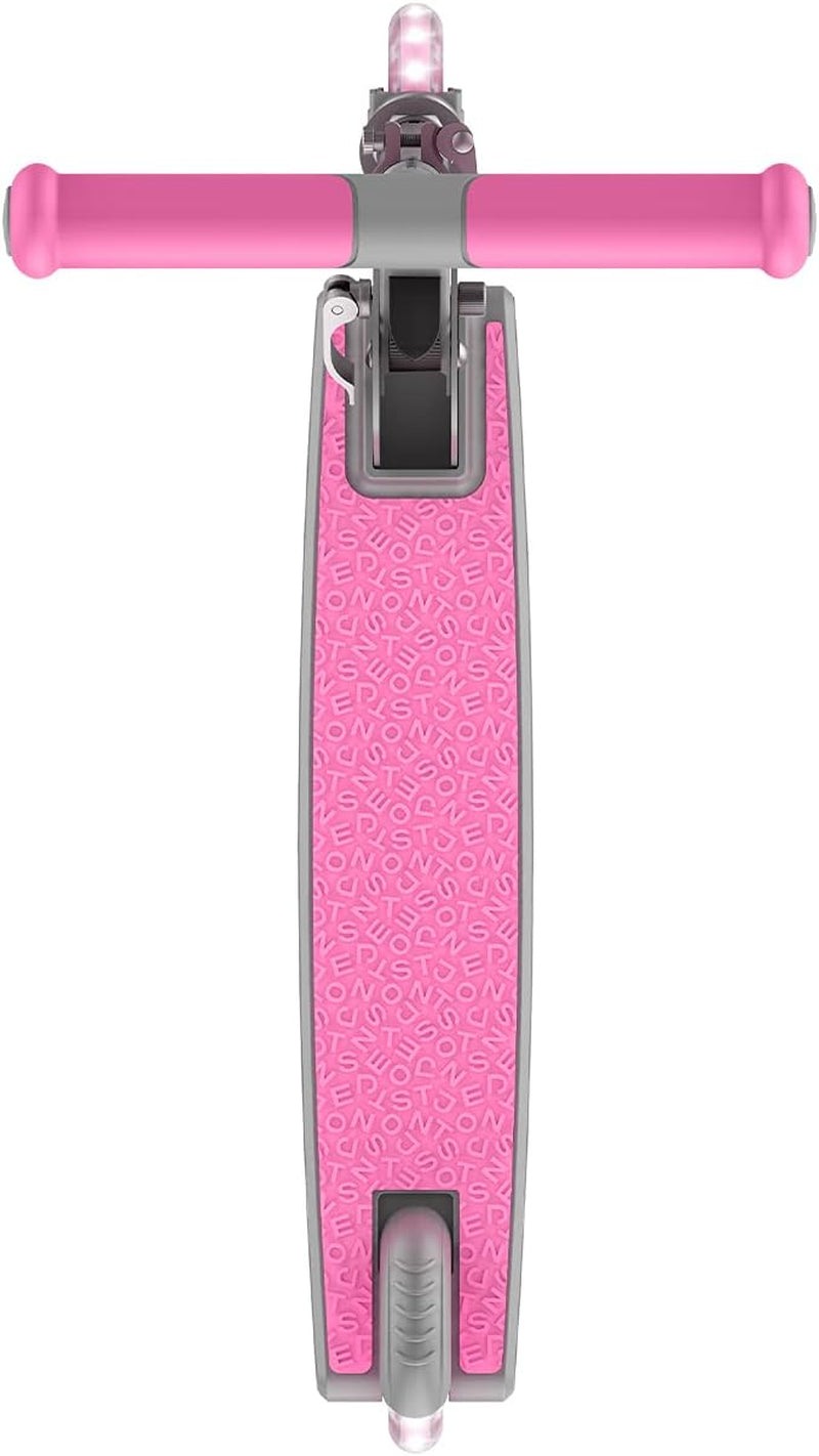 Leo Folding Kick Scooter - Vibrant Pink with Light-Up Wheels, Adjustable Handlebar & Easy Folding Design for Kids 5+