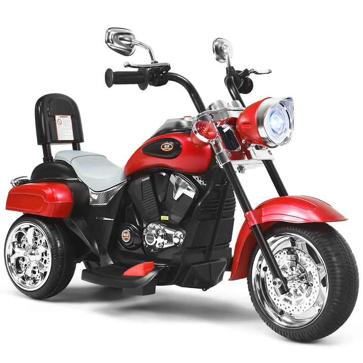 3 Wheel Kids Ride on Motorcycle 6V Battery Powered Electric Toy Red
