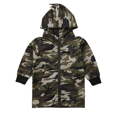 Camouflage Dinosaur Hooded Jacket for Boys - The Little Big Store