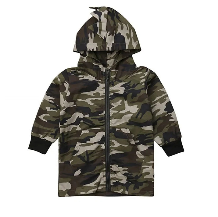 Camouflage Dinosaur Hooded Jacket for Boys - The Little Big Store