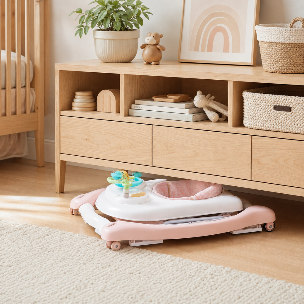 Steady movement and space-saving storage