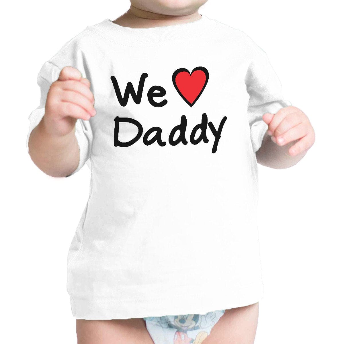We Love Dad White Cute Baby TShirt Cotton Fathers - The Little Big Store