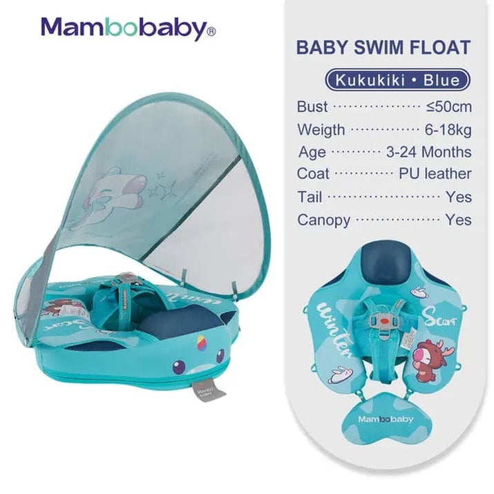SplashVIP Baby Float: Ultimate Non-Inflatable Swim Trainer with Canopy - The Little Big Store