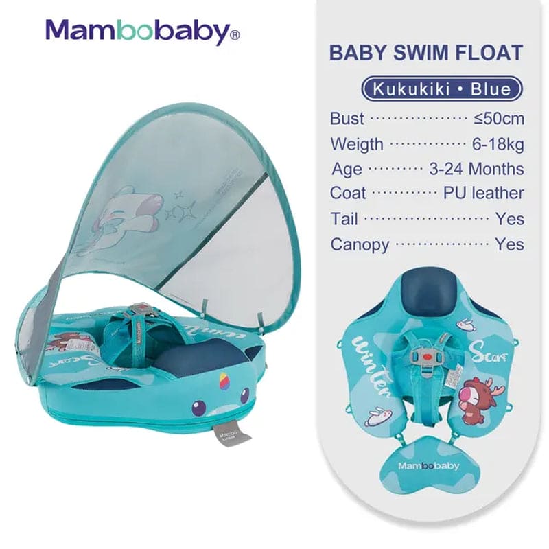 SplashVIP Baby Float: Ultimate Non-Inflatable Swim Trainer with Canopy