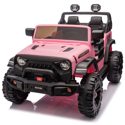 24V Two-seater Kids Ride On Electric Car W/parents control,Seat width 19.69in,400W motor,Four-wheel suspension,light&searchlight,USB,MP3,Bluetooth,Provide a speed of 1.86-4.35MPH for kids of 3+. - The Little Big Store