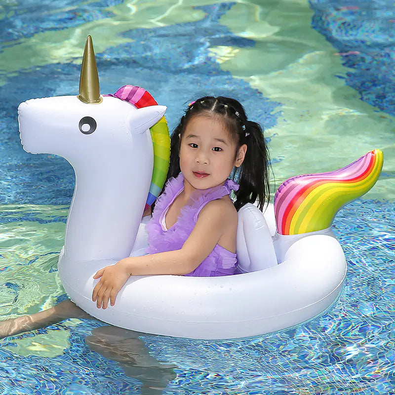 🦢🦄 FloatieFantasy™ Duo – Inflatable Swan & Unicorn Swim Rings for Kids 🌈💦