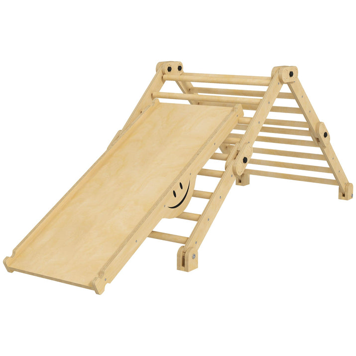 Qaba Indoor Toddler Climbing Toys, 4 in 1 Pikler Climbing Toys for Toddlers 18-48 Months, Inside Foldable Montessori Kids Climbing Toys, Indoor Playground with Ramp & Seesaw, Multicolored - The Little Big Store