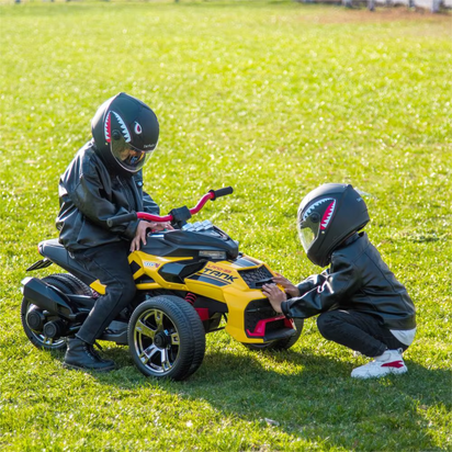 24V Kids Ride on ATV, 3 Wheeler Electric Vehicle, Battery Powered Ride on Motorcycle for Boys Girls with LED Lights, Music