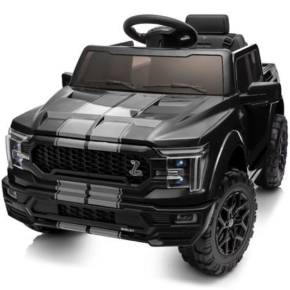 Electric Car for Kids, Licensed Ford-Shelby F-150 12V Ride on Truck Toys for Toddlers W/ Remote, 2-Hour Drive Time - Black