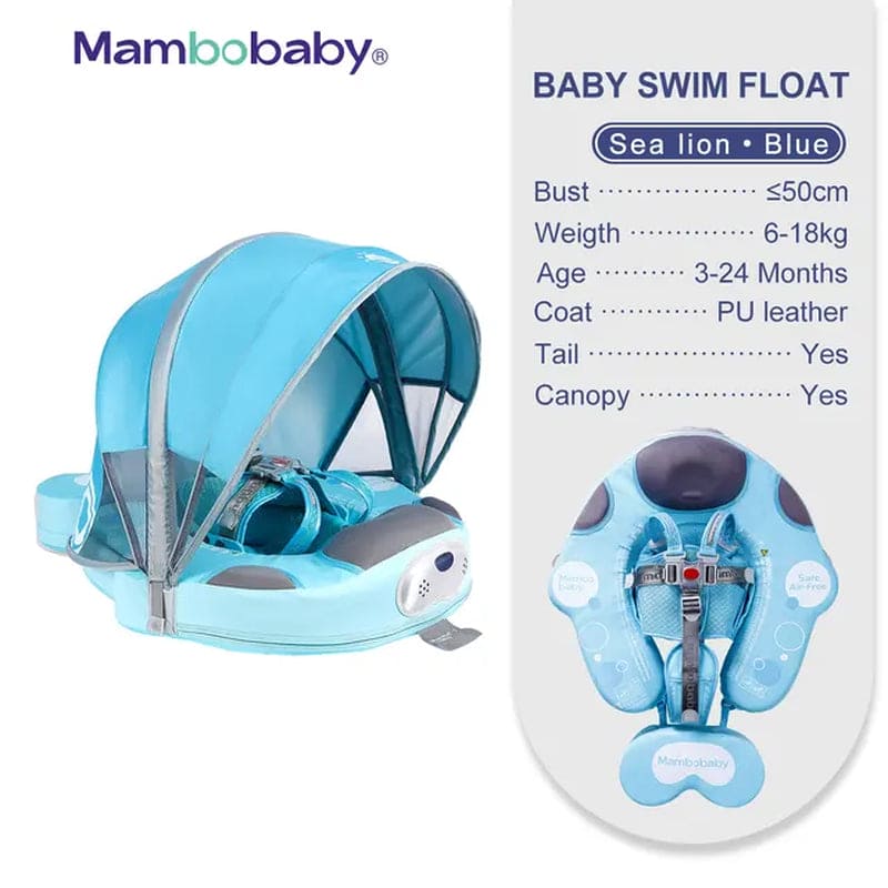 SplashVIP Baby Float: Ultimate Non-Inflatable Swim Trainer with Canopy