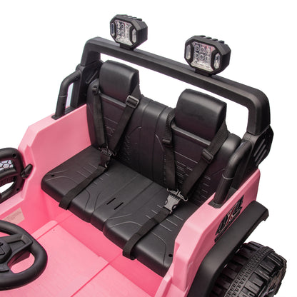 24V Two-seater Kids Ride On Electric Car W/parents control,Seat width 19.69in,400W motor,Four-wheel suspension,light&searchlight,USB,MP3,Bluetooth,Provide a speed of 1.86-4.35MPH for kids of 3+. - The Little Big Store