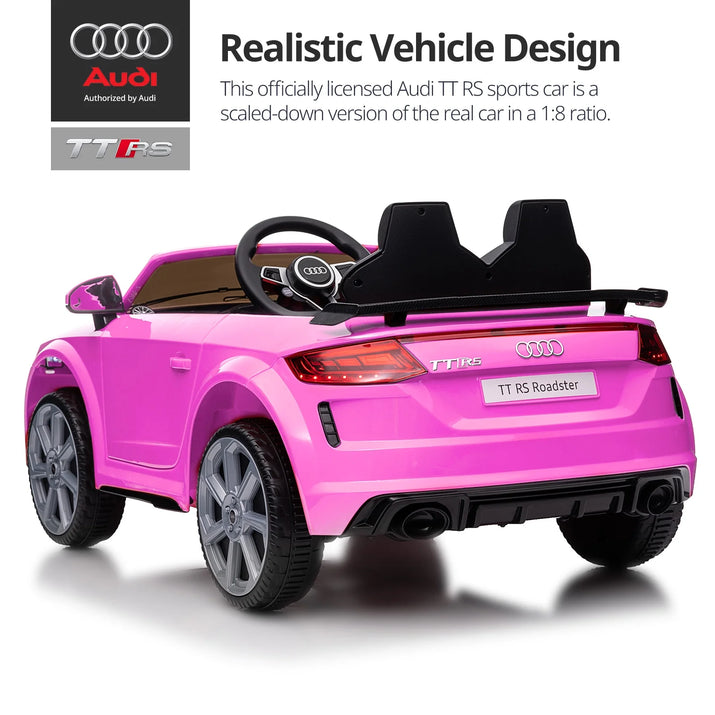 Electric Ride on Car for Kids, Licensed Audi 6V Ride on Toy for Toddlers Age 2-5 with Remote, Bluetooth - Pink