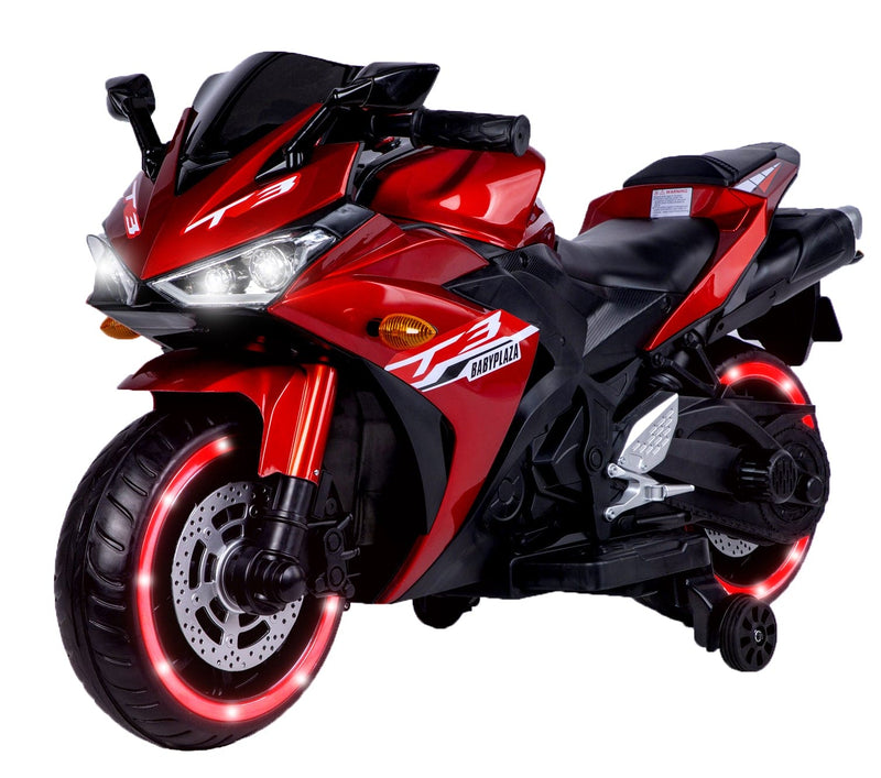 12V Kids Electric Ride-On Motorcycle w/ Light Wheels