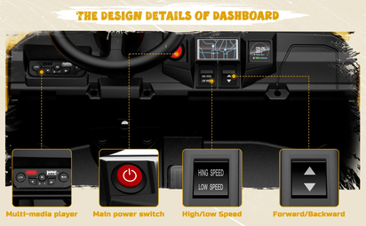 24V Powered Ride on Dump Truck, Caterpillar Licensed 24V Ride Ons, 2 Seater 24 Volt Ride on Toy for Big Kid with 400W Powerful Wheels, Ride on UTV Car with Dump Bed, Remote, Aged 3-8Y, Yellow