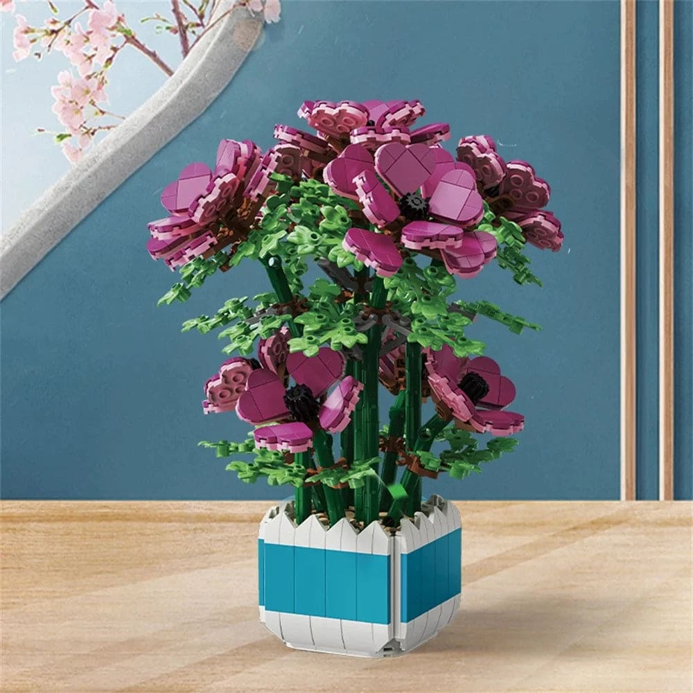 Flower Anemonia Sulcata Potted Plant Building Blocks Bricks Set - The Little Big Store