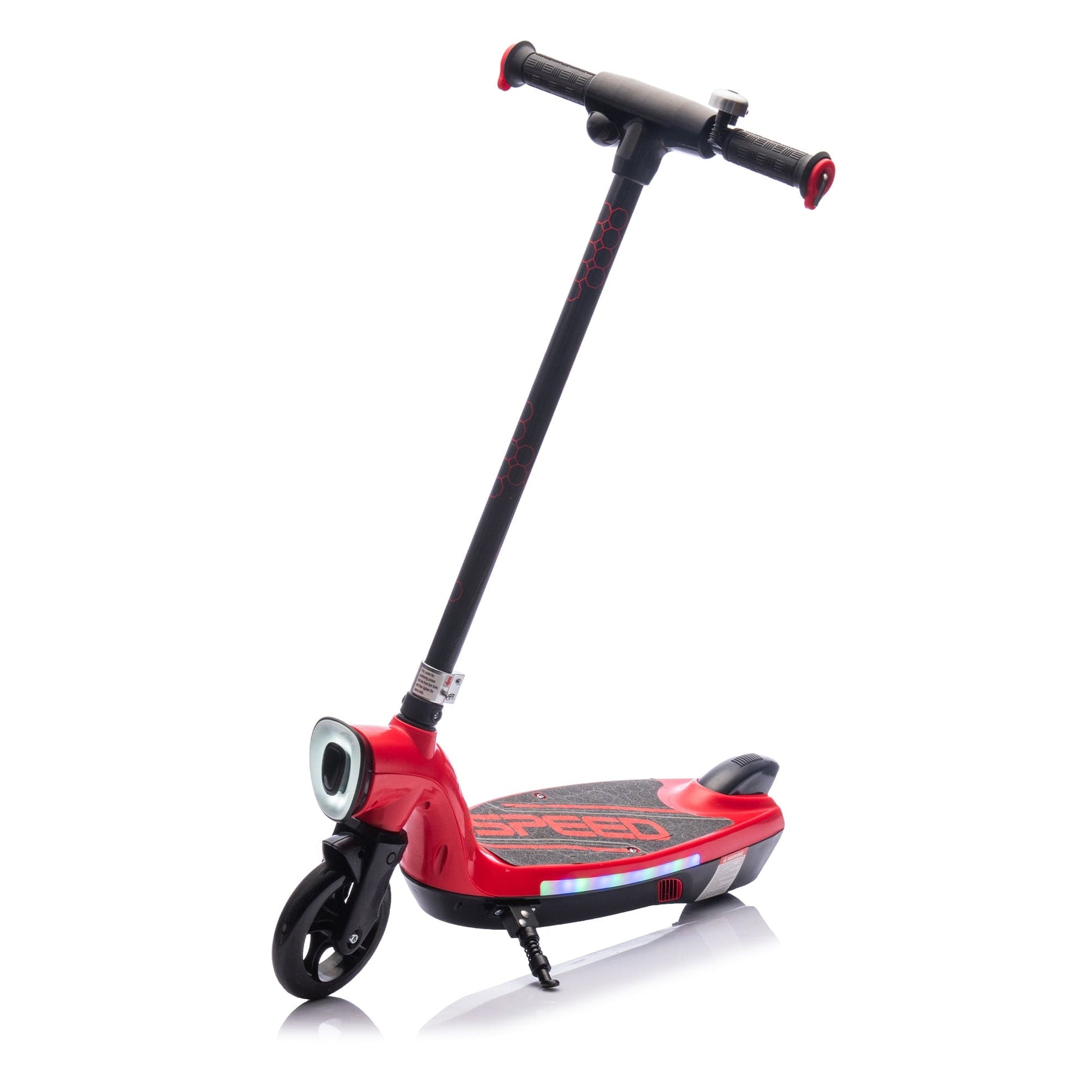 Kids Ride On Electric Scooter With Kickstand,Scooter Bell,Faster Speed And Longer Usage Time,Rear Brake,Wider Pedal,Non-Slip Handle,Colorful LED Lights,5.59-6.84 MPH For Kids 6+. - The Little Big Store