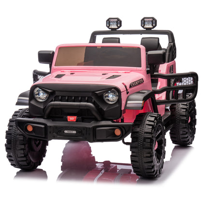 24V Two-seater Kids Ride On Electric Car W/parents control,Seat width 19.69in,400W motor,Four-wheel suspension,light&searchlight,USB,MP3,Bluetooth,Provide a speed of 1.86-4.35MPH for kids of 3+. - The Little Big Store