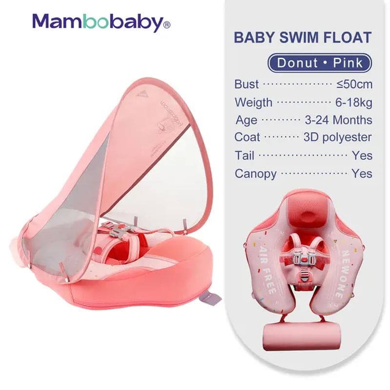 SplashVIP Baby Float: Ultimate Non-Inflatable Swim Trainer with Canopy
