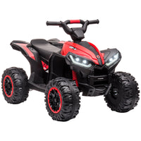 12V Kids ATV Quad Car with Forward & Backward Function, Four Wheeler for Kids with Wear-Resistant Wheels, Music, Electric Ride-on ATV for Toddlers Ages 3+ Years Old, Red