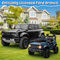 Ford Bronco Raptor Electric Ride on Toy Car for Toddler Kids, 12V Battery Powered Ride on Cars W/Remote Control, Bluetooth & Lights, Blue