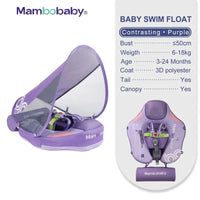 SplashVIP Baby Float: Ultimate Non-Inflatable Swim Trainer with Canopy - The Little Big Store
