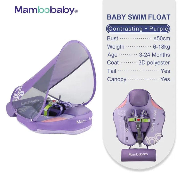 SplashVIP Baby Float: Ultimate Non-Inflatable Swim Trainer with Canopy - The Little Big Store