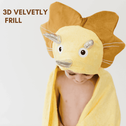 Toddler Hooded Towel Yellow Dinosaur - The Little Big Store