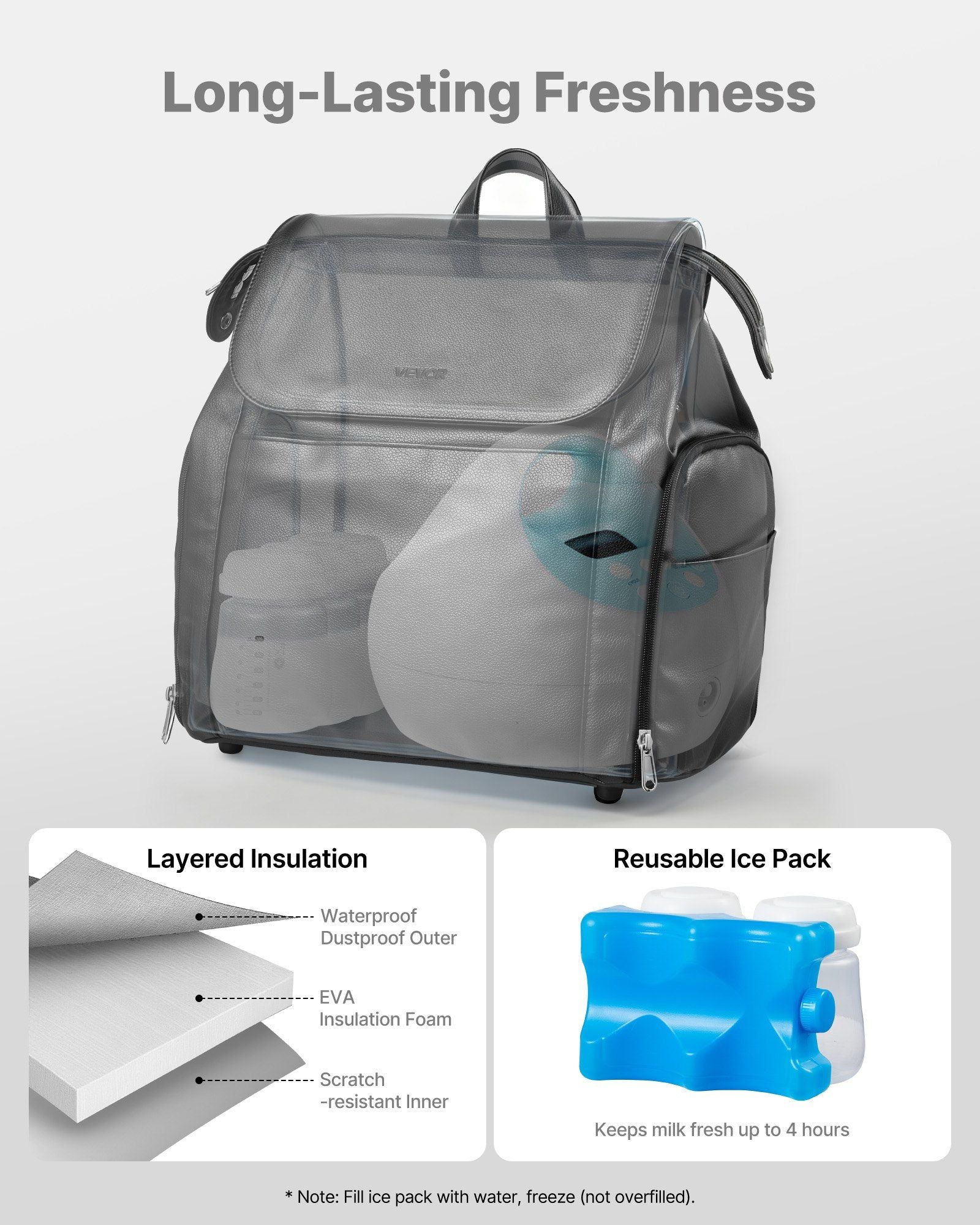 Stylish Black Breast Pump Carrying Case - Convenient Design for Work, Travel, and Family Use