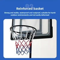 Basketball hoop with reinforced basket on a blue background
