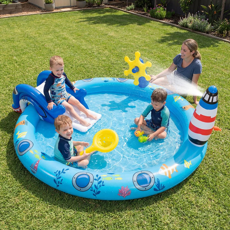 Shark Slide Inflatable Play Pool - Adventure Splash Center for Kids