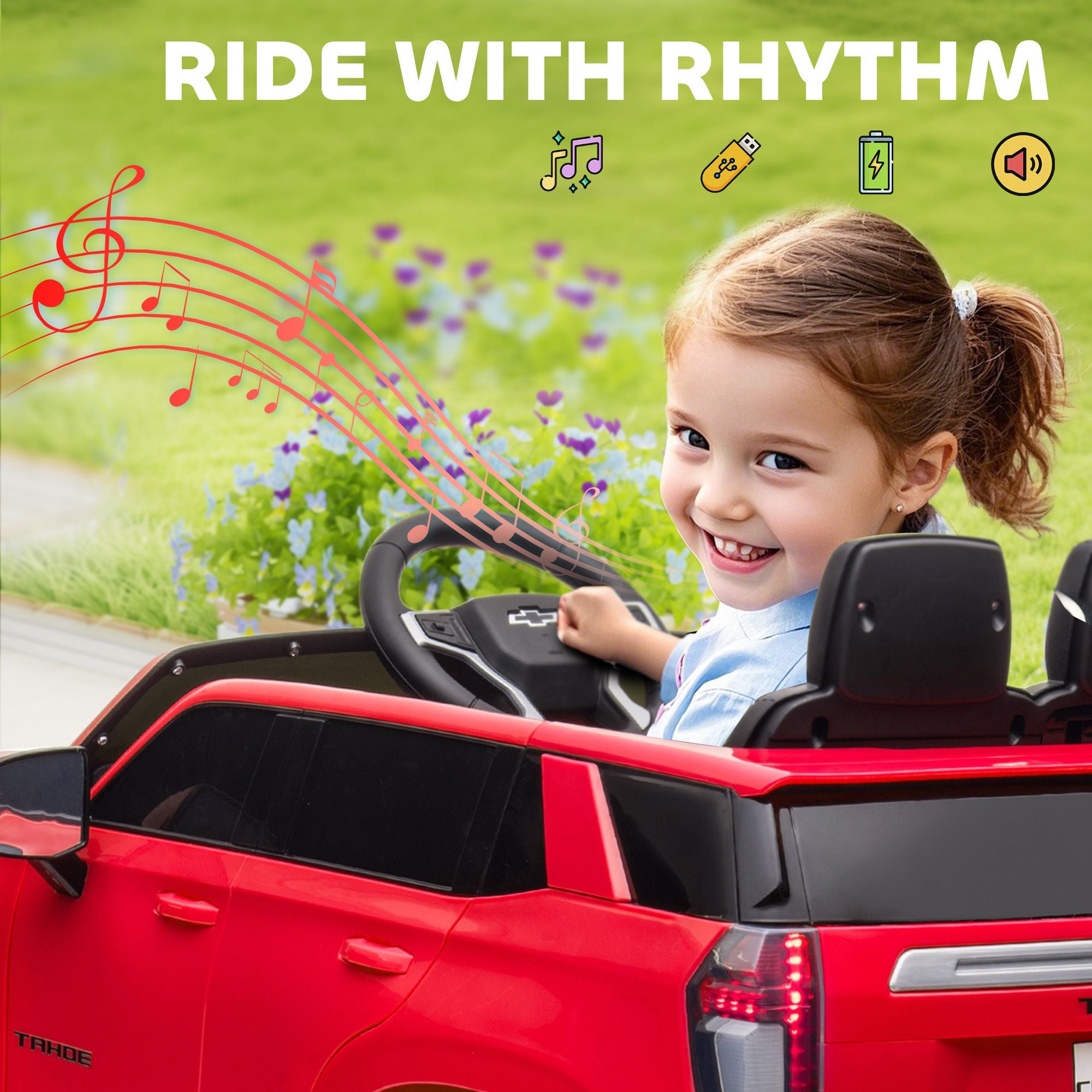 Electric Ride-On Red ATV for Kids with Sound Effects