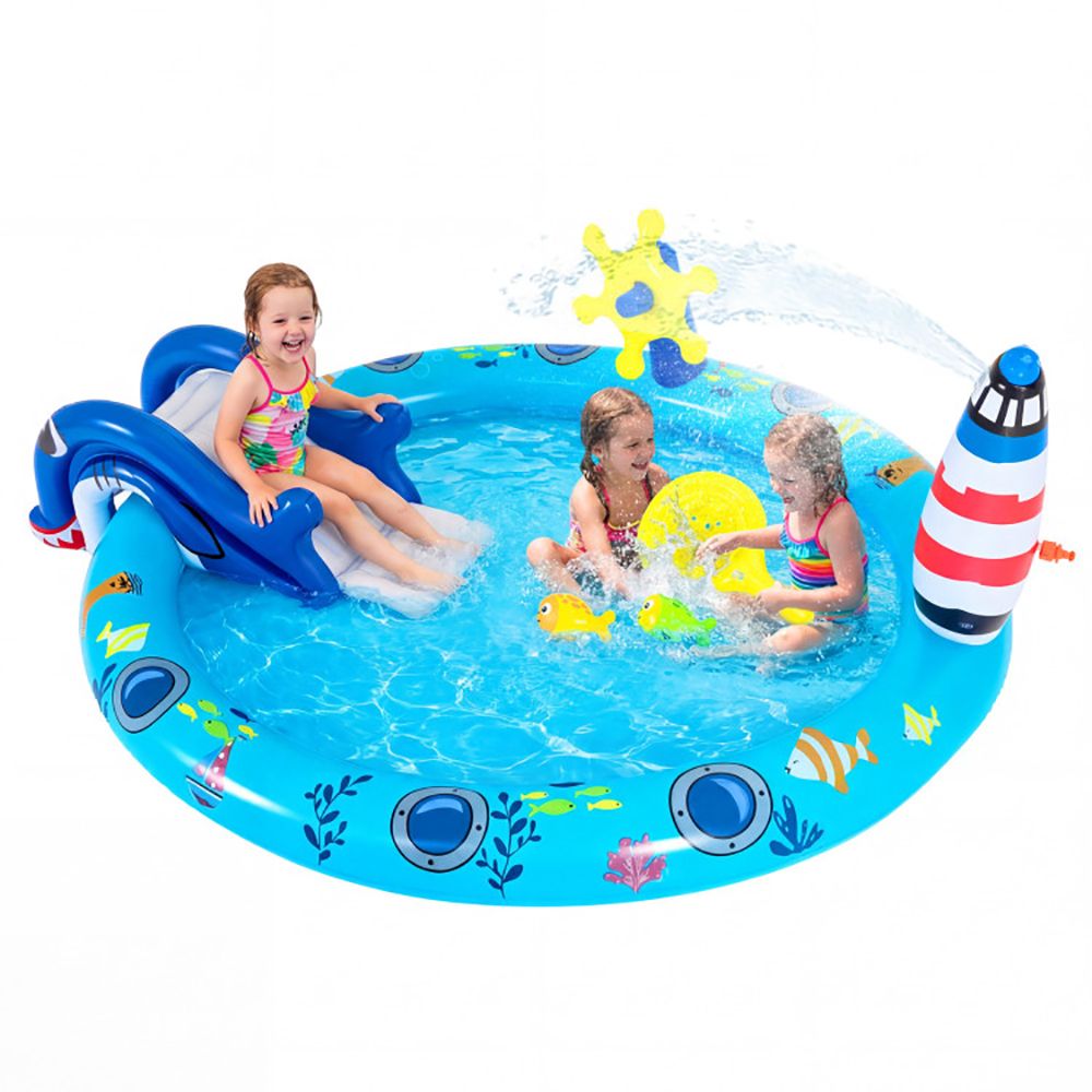 Shark Slide Inflatable Play Pool - Adventure Splash Center for Kids