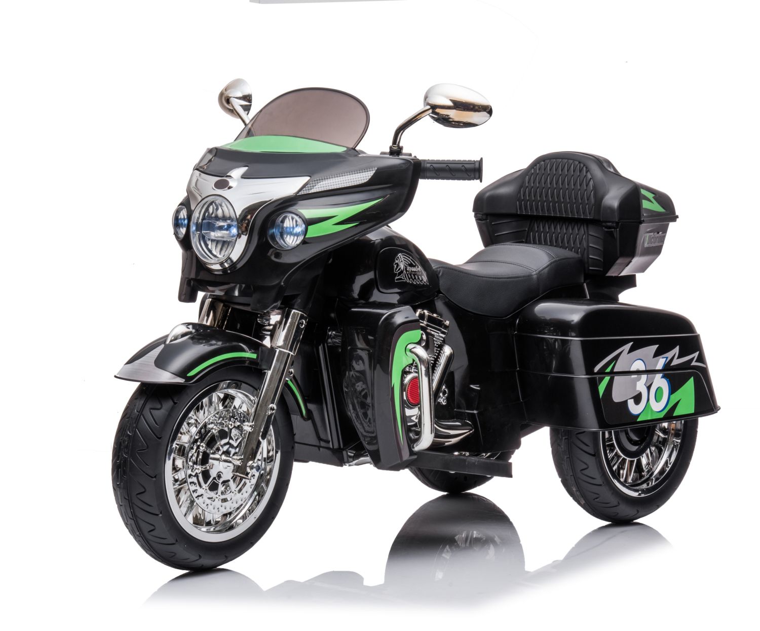 12V Dual-Seat Kids Electric Motorcycle with Storage Box