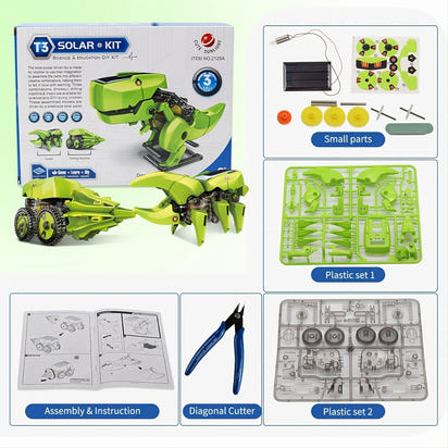 SolarBot 3-in-1 STEM Robot Kit – Engineering Science Toy for Kids Ages 8-12 - The Little Big Store