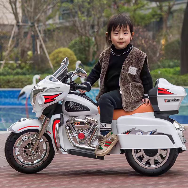 12V Kids Electric 3-Wheel Motorcycle with Headlights