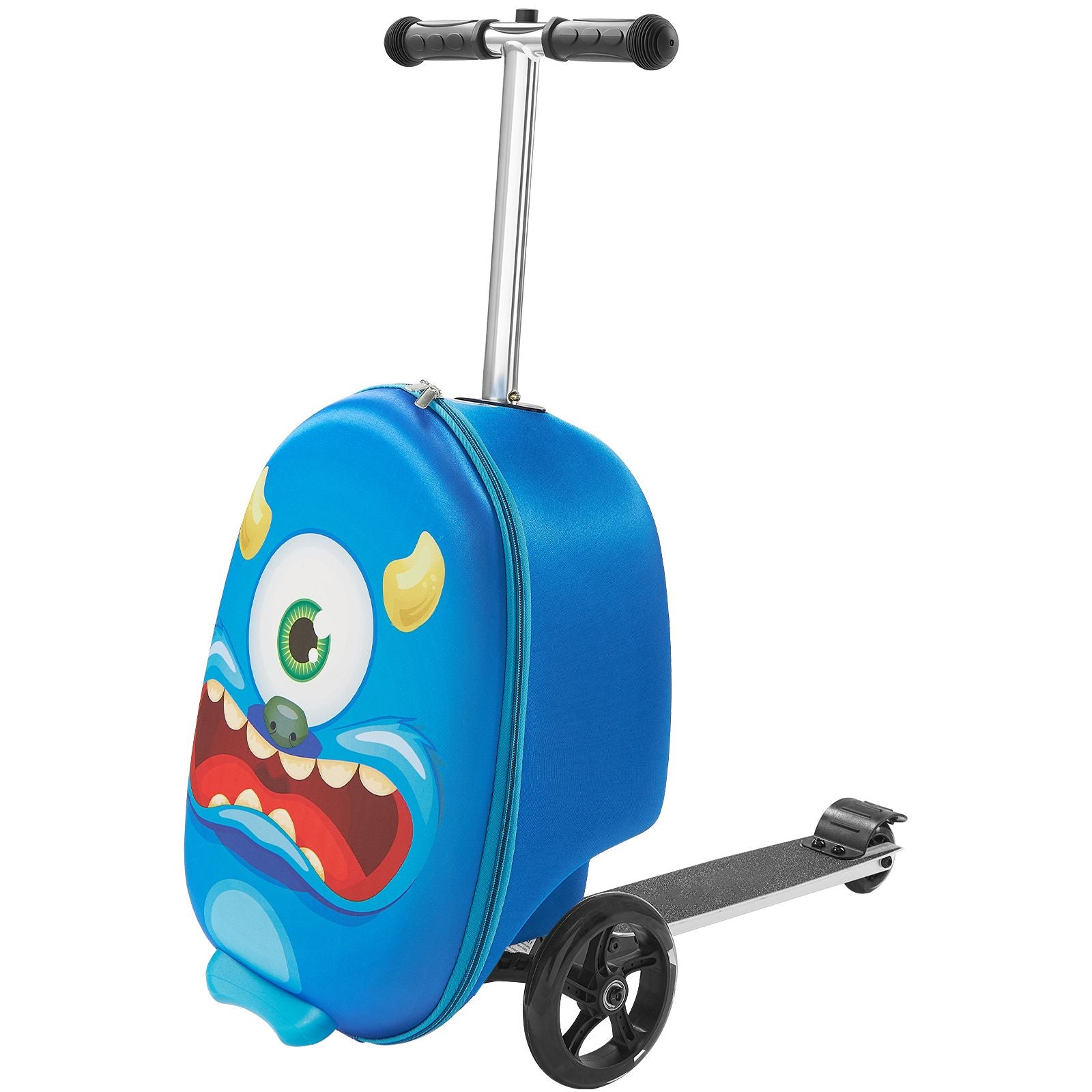 20 Inch Kids Scooter Suitcase with Non-Slip Grip - Lightweight Ride-On Luggage, 20L Capacity, Perfect for Travel with Flashy Wheels